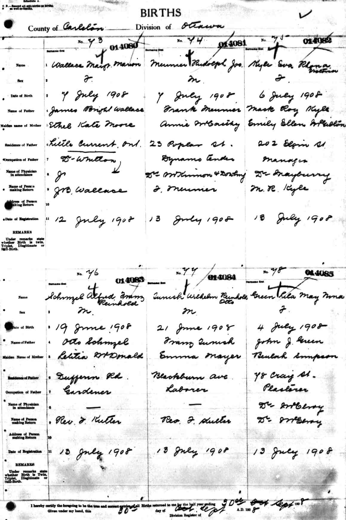 birth record - lila may green 1908.jpg