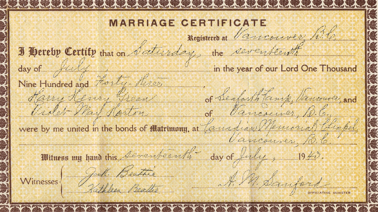 marriage record - harry green + violet horton 1943.jpg